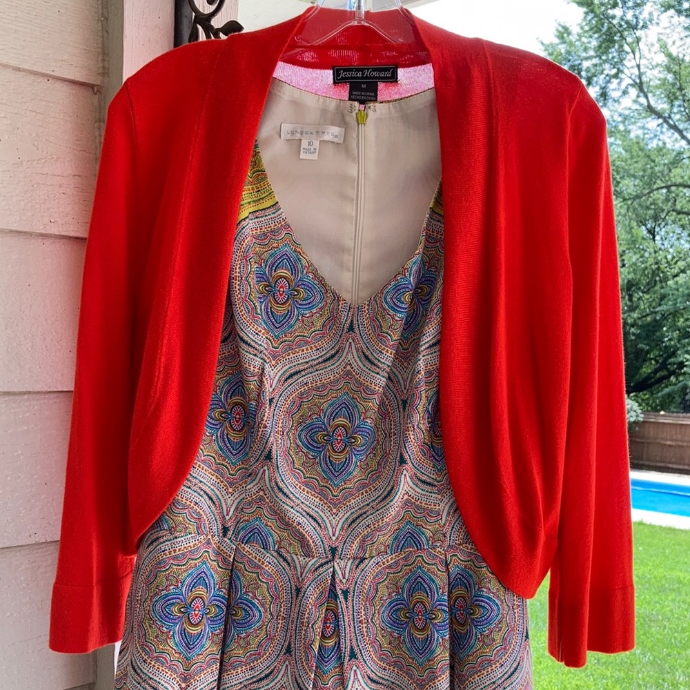 Orange Jessica Howard 3/4 Sleeve Sweater